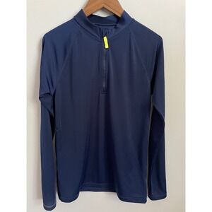 J.Crew Navy Rashguard Long-Sleeve Half-Zip UPF 50+ Boys Size XL, New